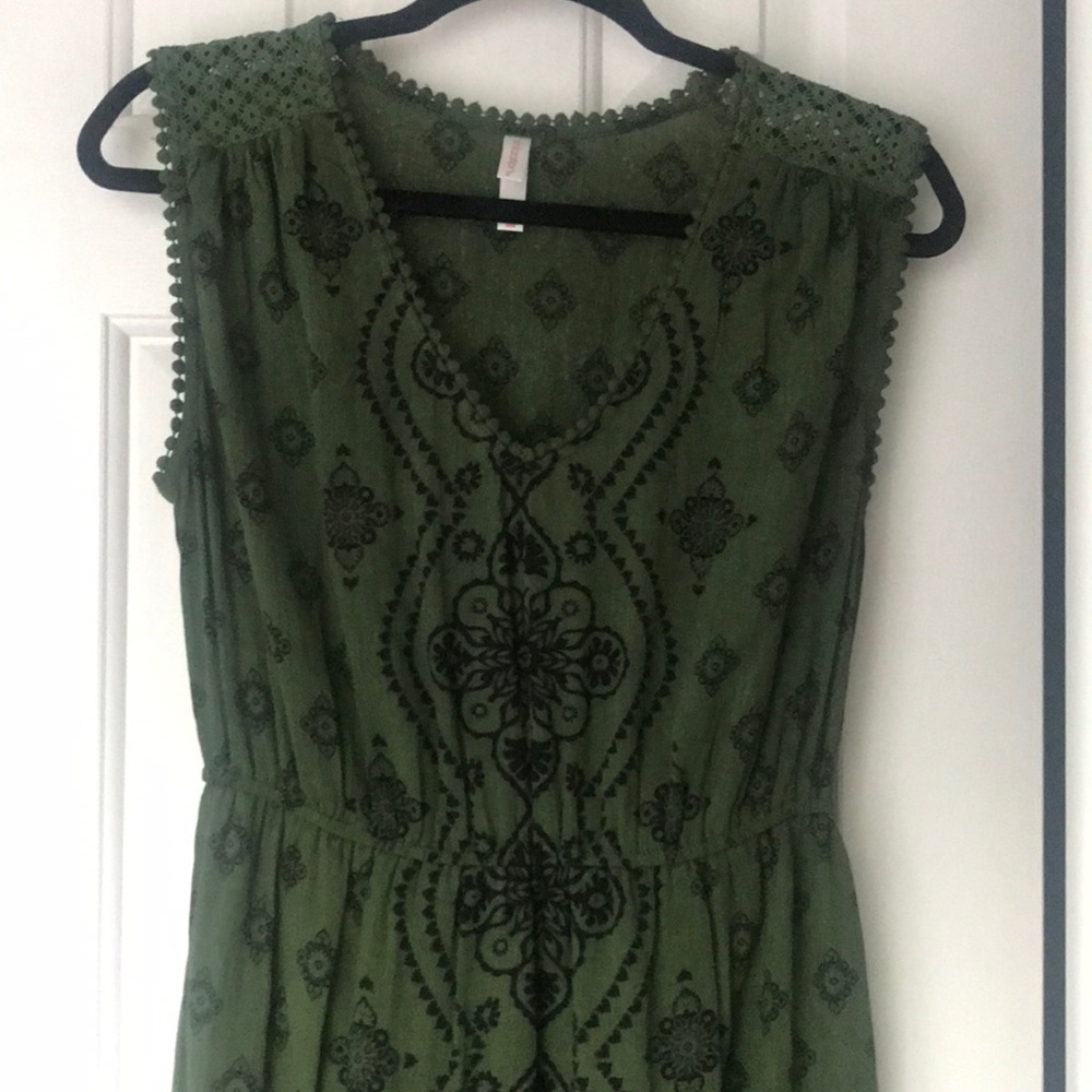Olive green maxi dress